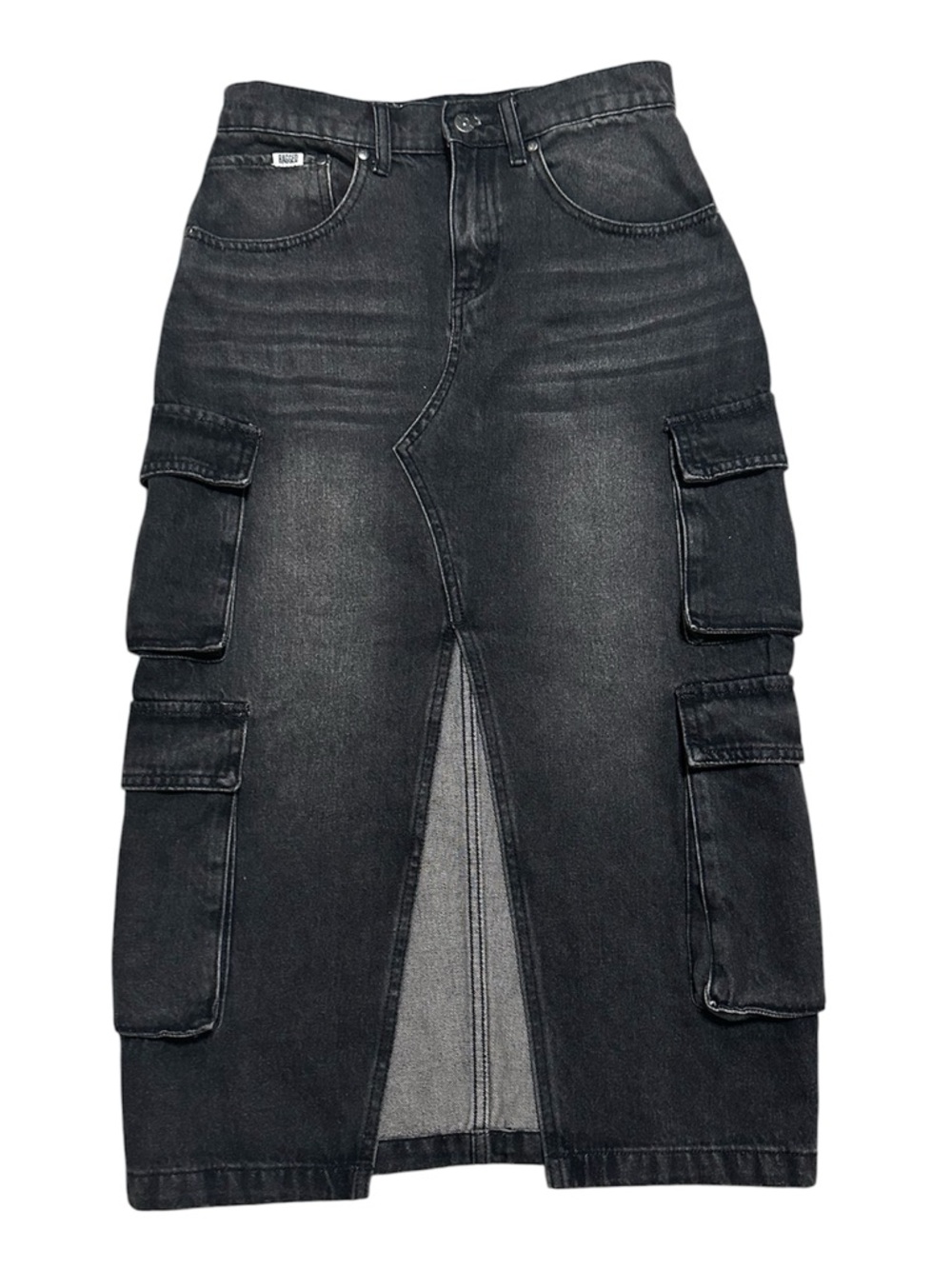 The Ragged Priest Combat Soda Midi Skirt size 4 black/gray